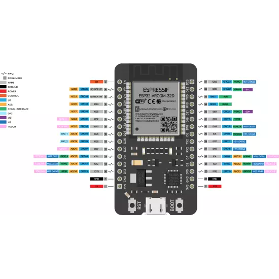 Esp32 Wroom32 Module 30 Broches Doit Devkit V1