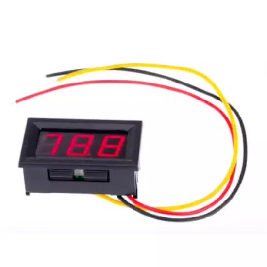 0 36 Pouces 3 Fils Led Mini Voltmetre Numerique Dc 0v A 99 9v Rouge