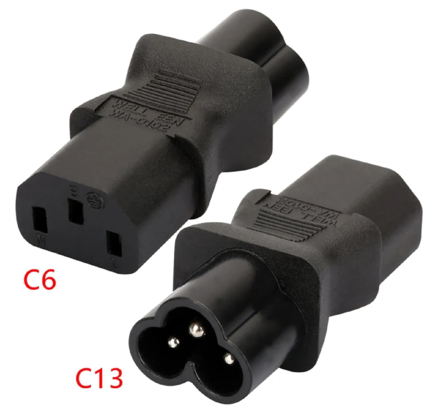 IEC320 C13 female To C6 Male Power Converter