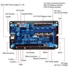 GRBL1.1 3 Axis Controller Board Stepper Motor Double Y Axis USB Driver Support