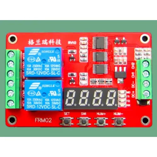 LED Display Relay Module Self-lock Switch with 2 relay