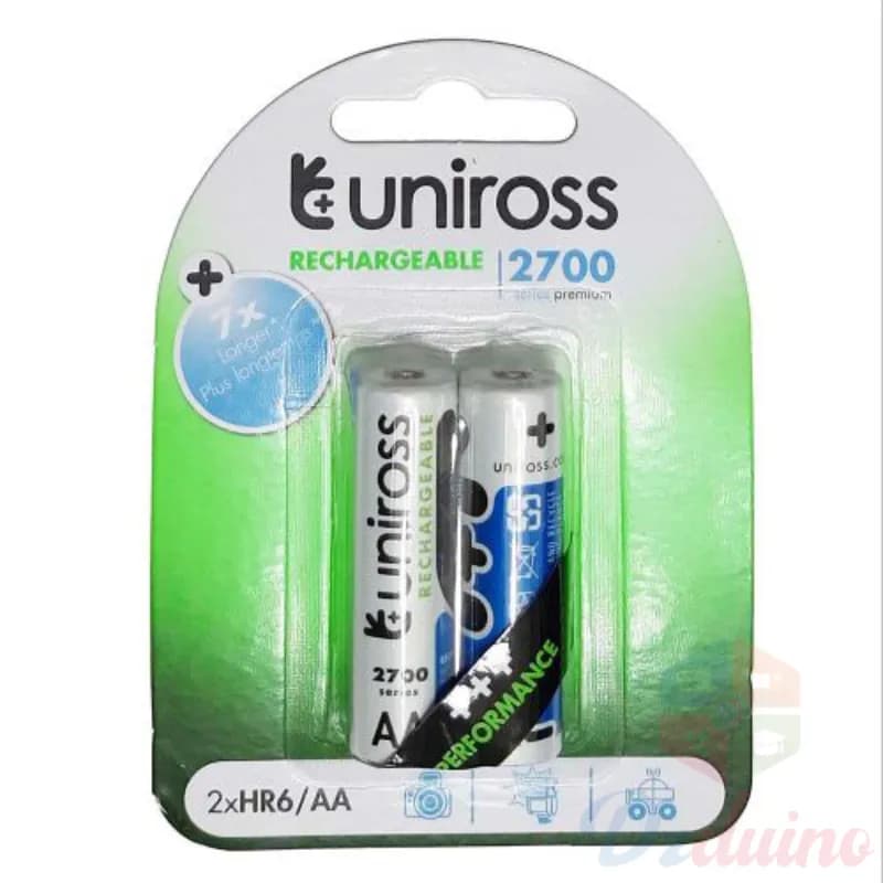 Uniross Rechargeable Battery 2 * Aa 2700 Series Premium 2700Mah HR6 R6 Ni-MH 1.2V