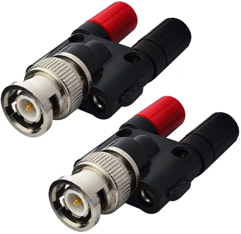 BNC Male to 2x Banana Female Jack Connector