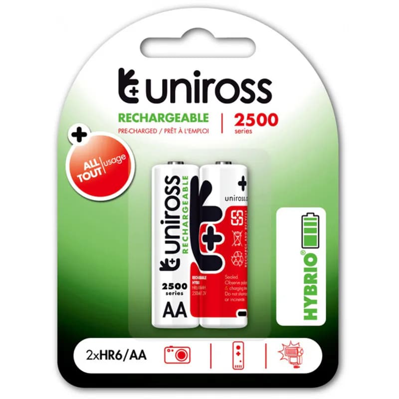 Uniross  Rechargeable batteries 2XHR6/AA 1.2V 2500