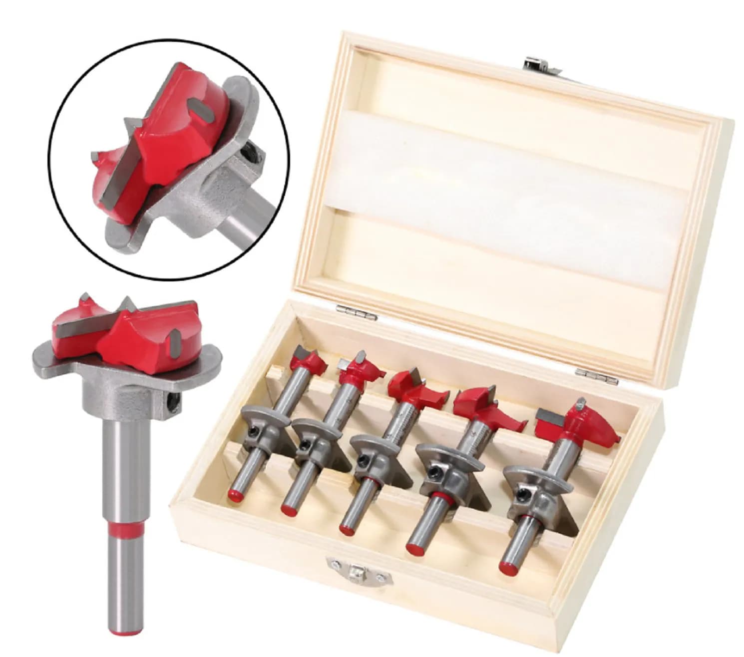 5Pcs Forstner Drill Bit Set 15-35mm （15 20 25 30 35mm）