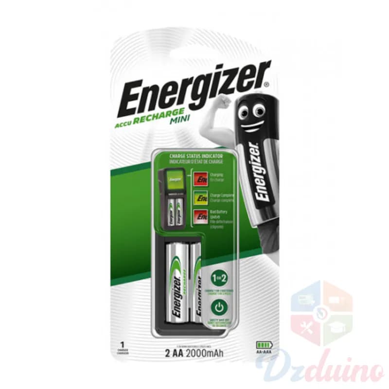 Energizer Mini AA charger with 2 AA NiMH 2000mah rechargeable batteries