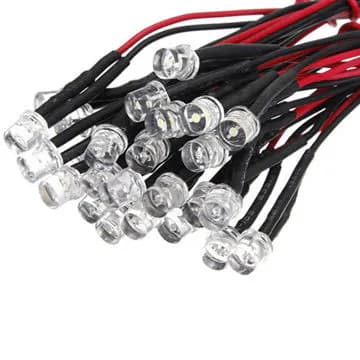 Prewired 3mm 3-12V Warm White LEDs with 20cm cable