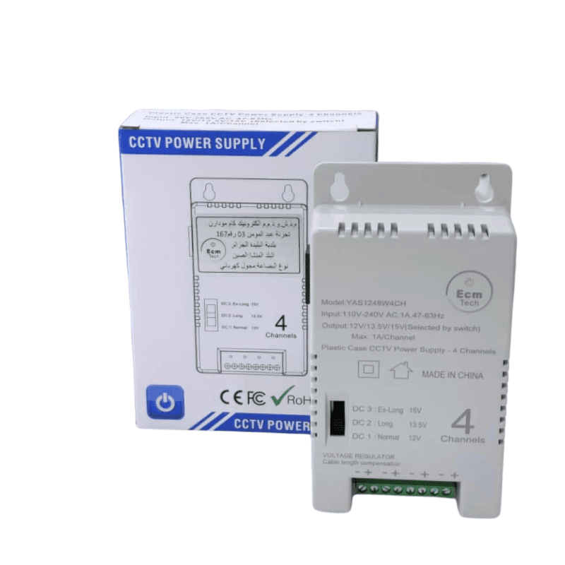 CCTV Power Supply 4 Channels – ECM Tech YAS12180W4CH — image 1