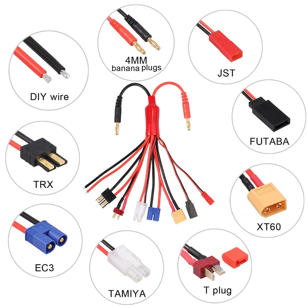 RC Lipo Battery Charger Adapter Connector Splitter Wire 8 in 1 — image 1