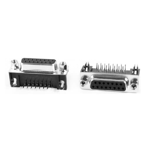 DR15 Female connector right angle - 2 Row — image 1