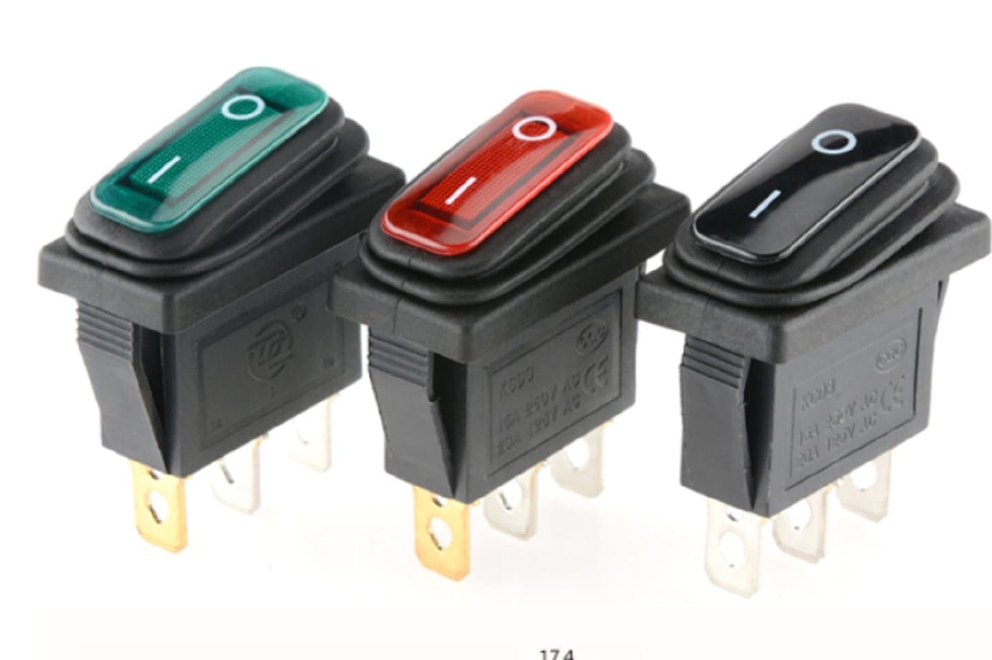 KCD3 waterproof rocker switch with light 3Pin 2Positon — image 1