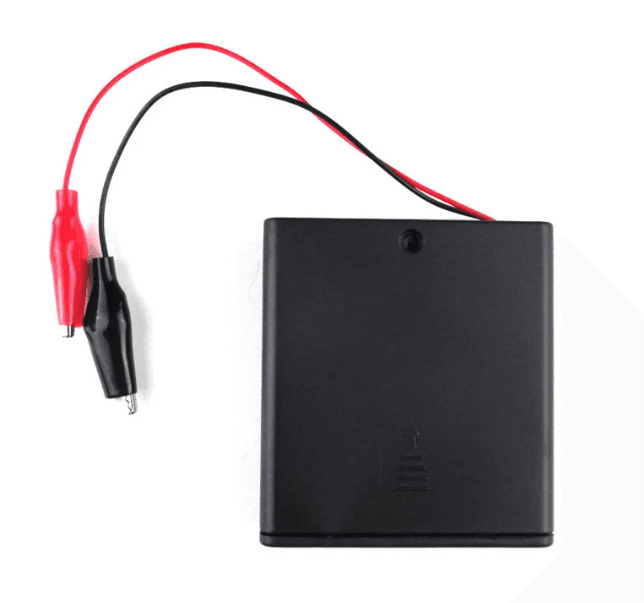 4AA battery holder with Cover and Switch and  Alligator — image 1