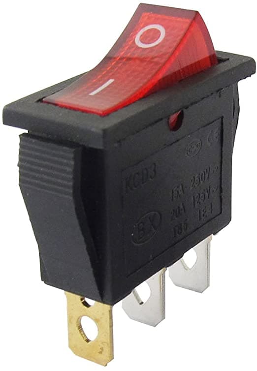 KCD3 Red On-Off Button 3 Pin DPST — image 1