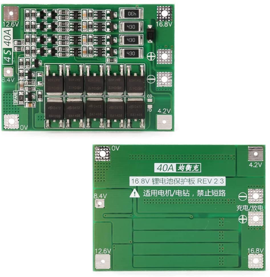 4S 40A 18650 Li-ion Lithium Battery BMS Protection Board — image 1