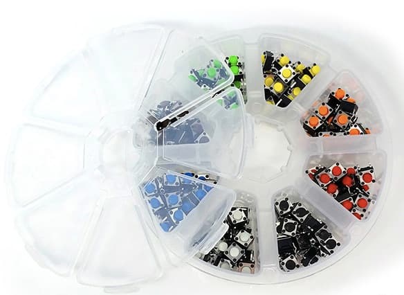 160 pcs/set 6*6*5mm 8 Colours 4PIN SMT Tactile Tact Push Button — image 1