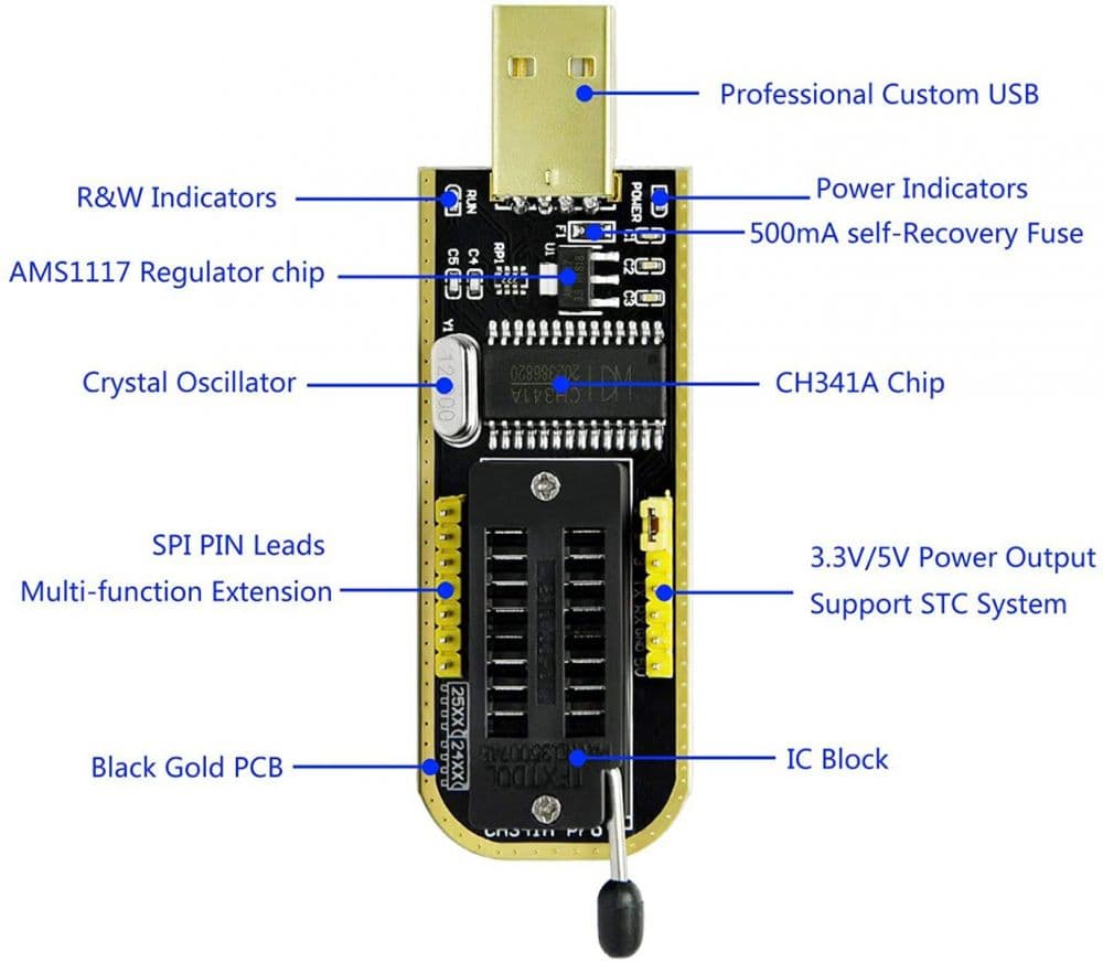 Programmer USB TTL CH341CH341A 24 25 Series EEPROM Flash BIOS USB Programmer — image 1