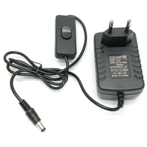 AC/DC Voltage Adapter, 12V - 1.25A with switch — image 1