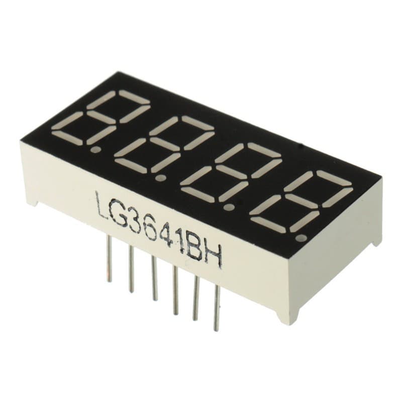 7 Segment 4 Digit Common cathode 0.36 Inch RED  — image 1