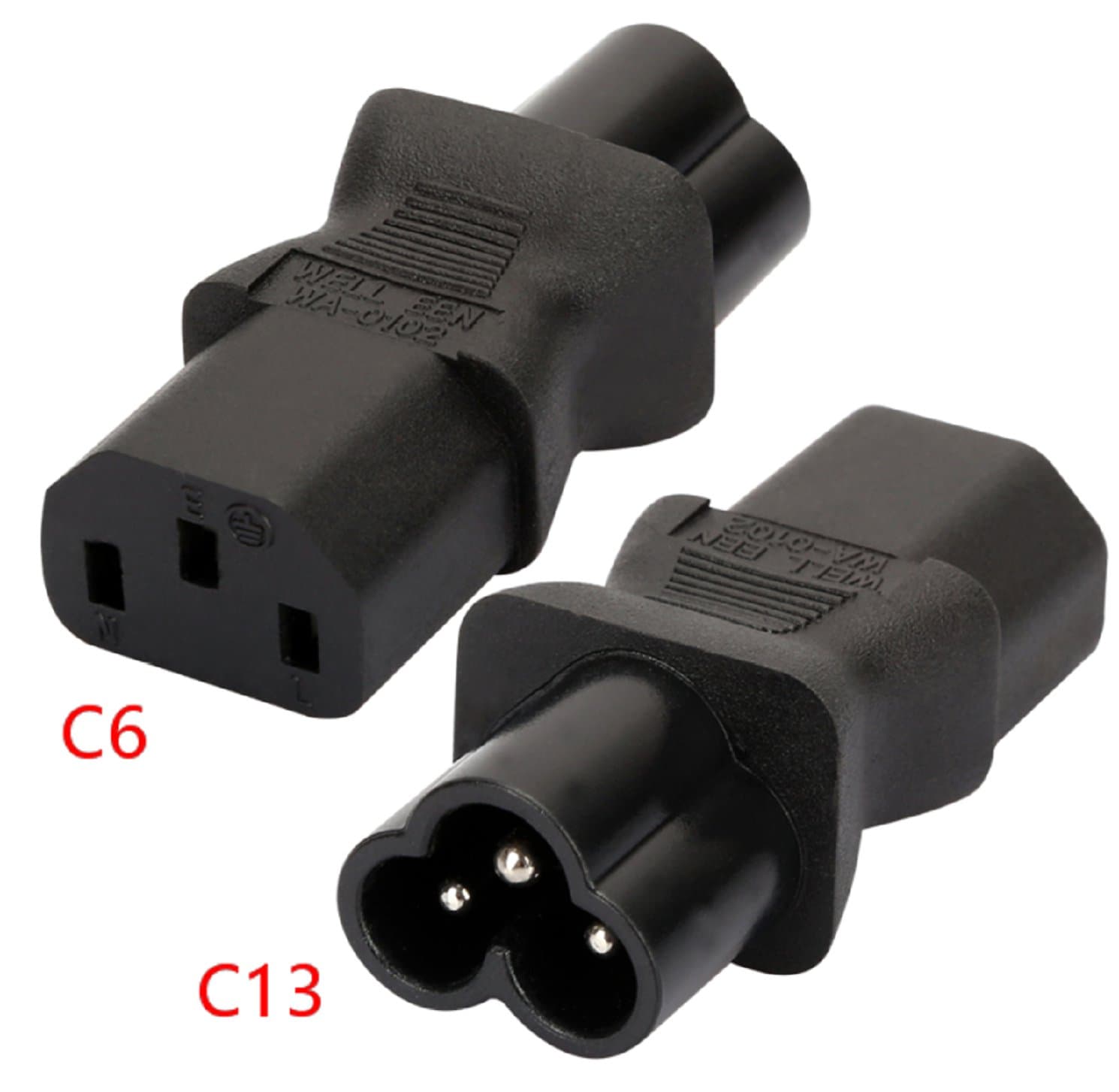IEC320 C13 female To C6 Male Power Converter — image 1