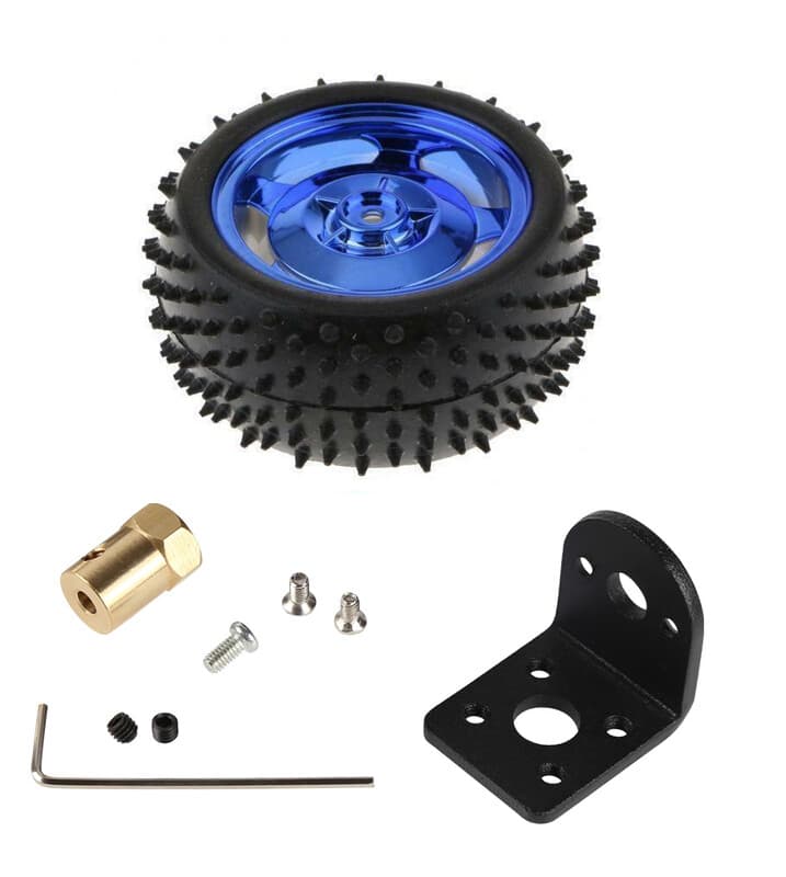 85mm Robot Tire Wheel With 6mm Connector and 37GB Motor Mounting Bracket — image 1