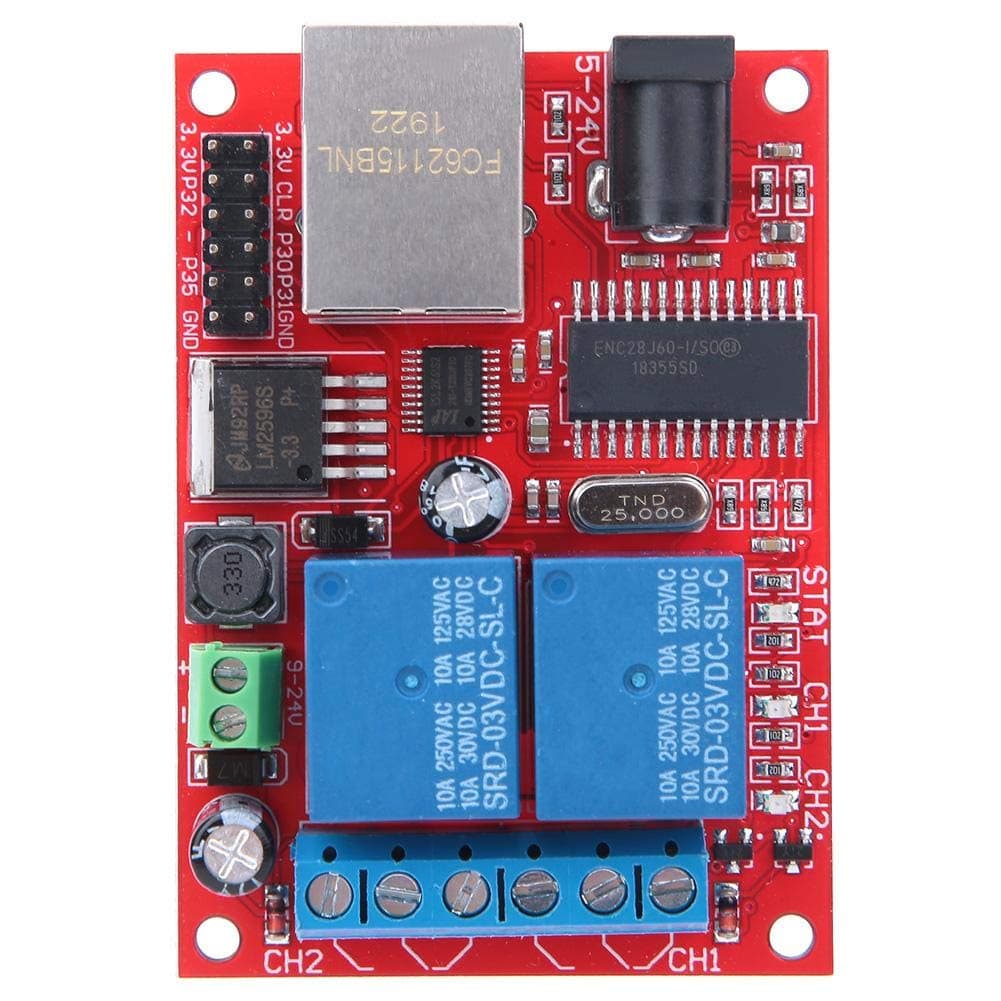 LAN Ethernet 2 Channel Relay Board Delay Switch TCP/UDP Controller Module — image 1