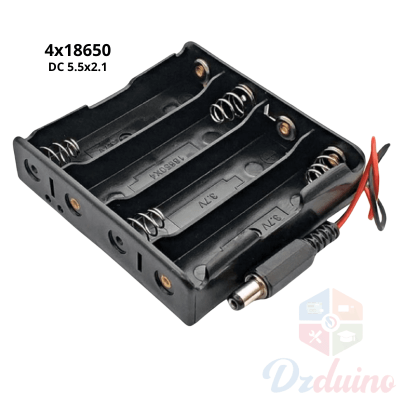 4x18650 Battery Holder with DC connector — image 1