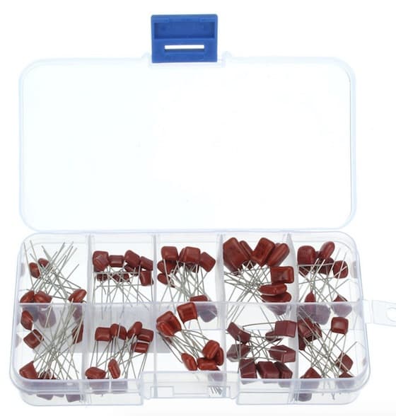100 pcs Metallized Polyester  Capacitors Assortment Kit, 10nF ~ 470nF — image 1