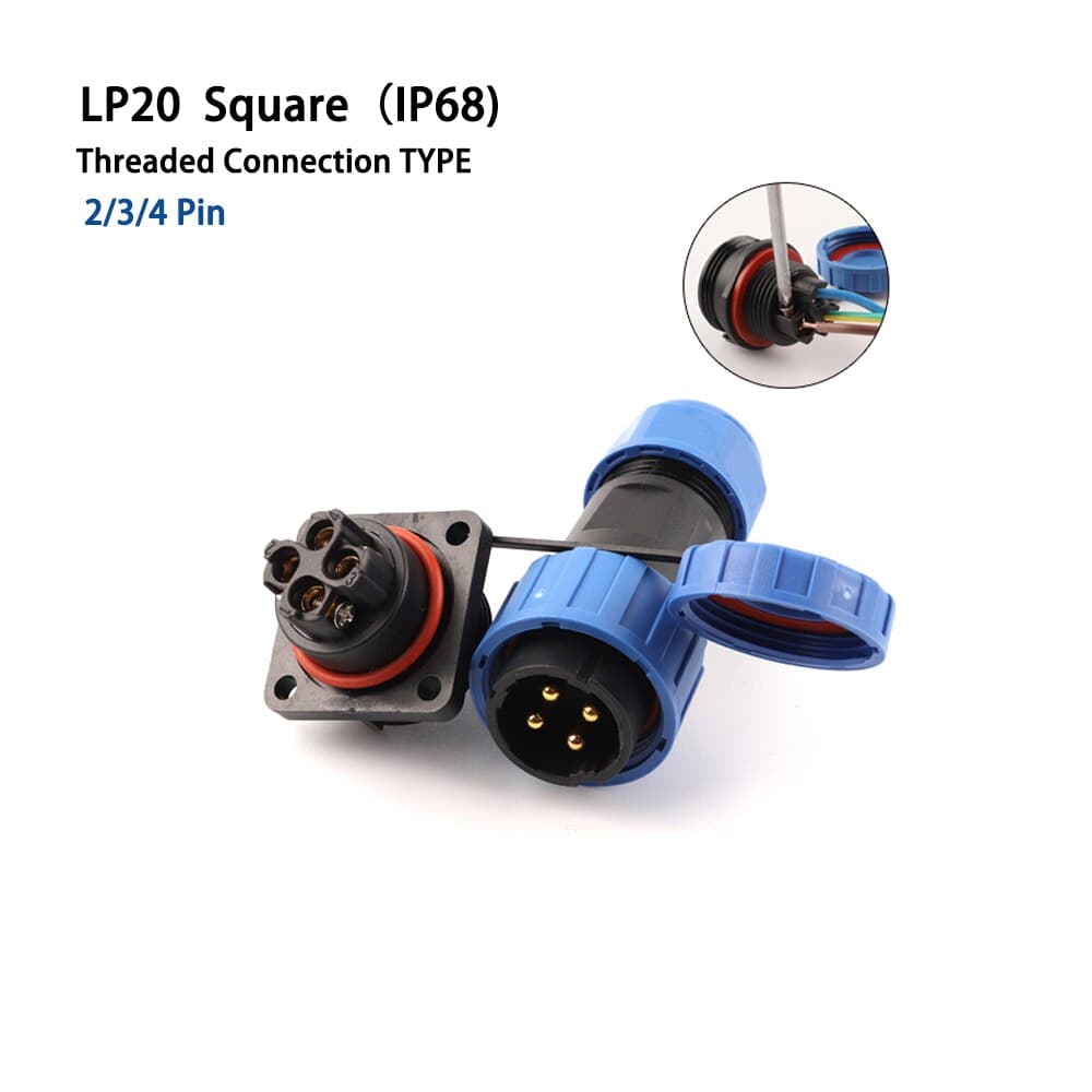  LD20 Male + Female Aviation Connector waterproof 3PIN — image 1