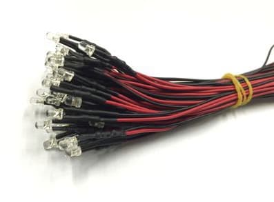 Prewired 8mm 3-12V Warm Yellow  LEDs with 20cm cable — image 1