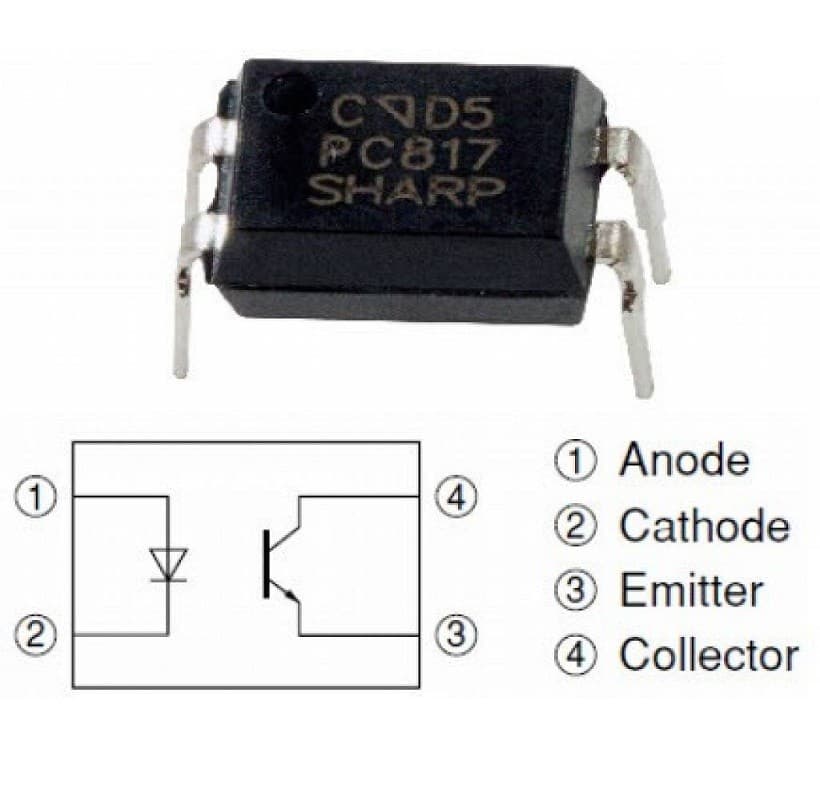 PC817C DIP-4 transistor output optocoupler  — image 1