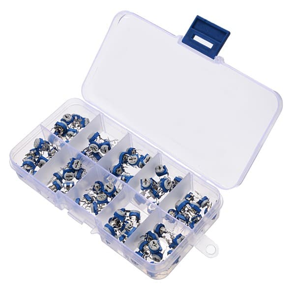 100pcs RM065 Horizontal Trimpot Potentiometer Assortment Kit  — image 1