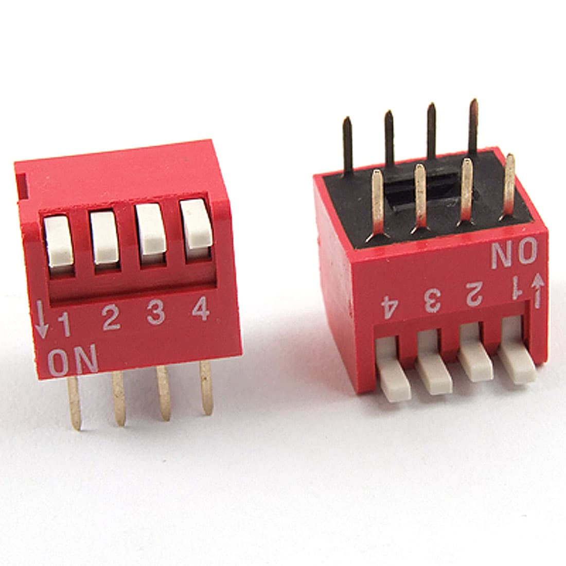 2.54mm 4Positions 8Pin Red DIP Switch  — image 1