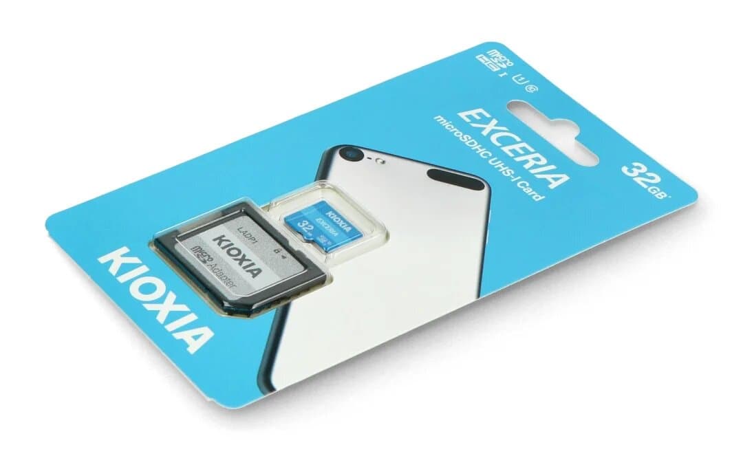 Kioxia Exceria microSD 32GB 100MB / s M203 UHS-I U1 class 10 memory card with adapter  — image 1