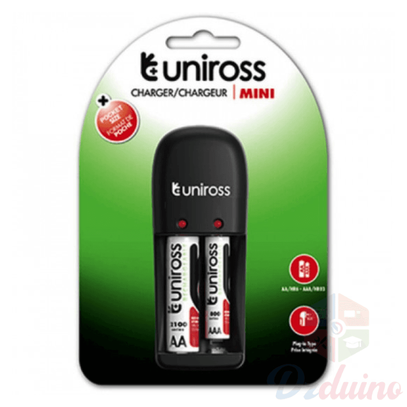 Uniross Mini X2  Charger  AA/HR6+ 2 Rechargeable AABatteries UCW008 — image 1