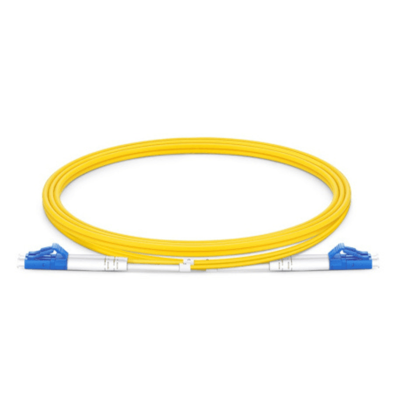 FIBER OPTIC PATCH CABLE, DUPLEX, SINGLE-MODE LC/LC, OS2 9/125 µm – 5 m (16.4 ft.) – YELLOW — image 1