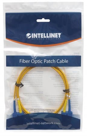 Fiber Optic Patch Cable, Duplex, Single-Mode SC/SC, 9/125 µm, OS2, 3m  Yellow — image 1