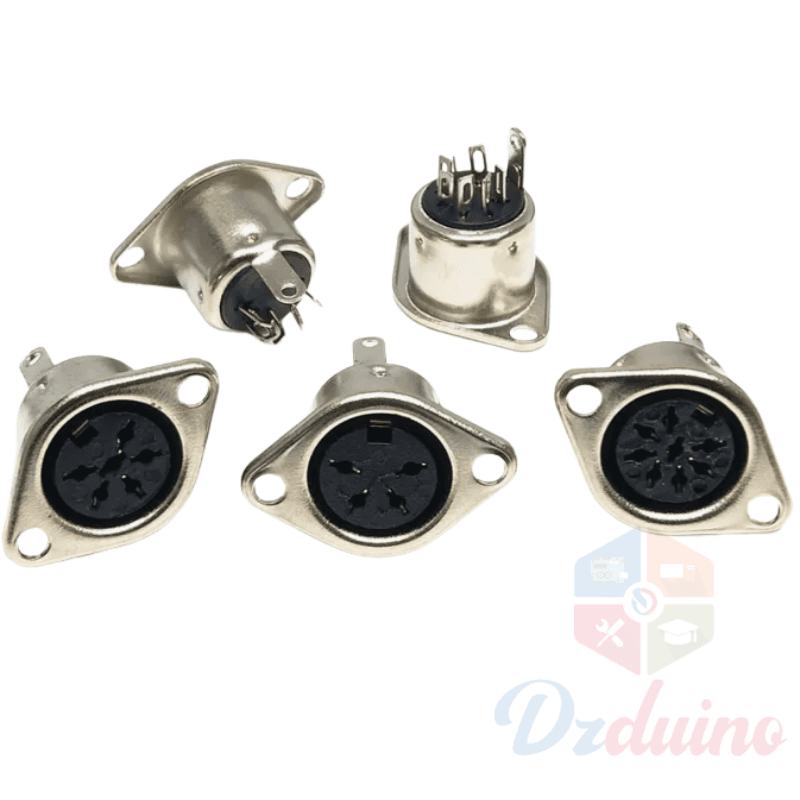 Panel Mount Female Jack DIN Adapter MIDI Cable Connector with Metal Case — image 1