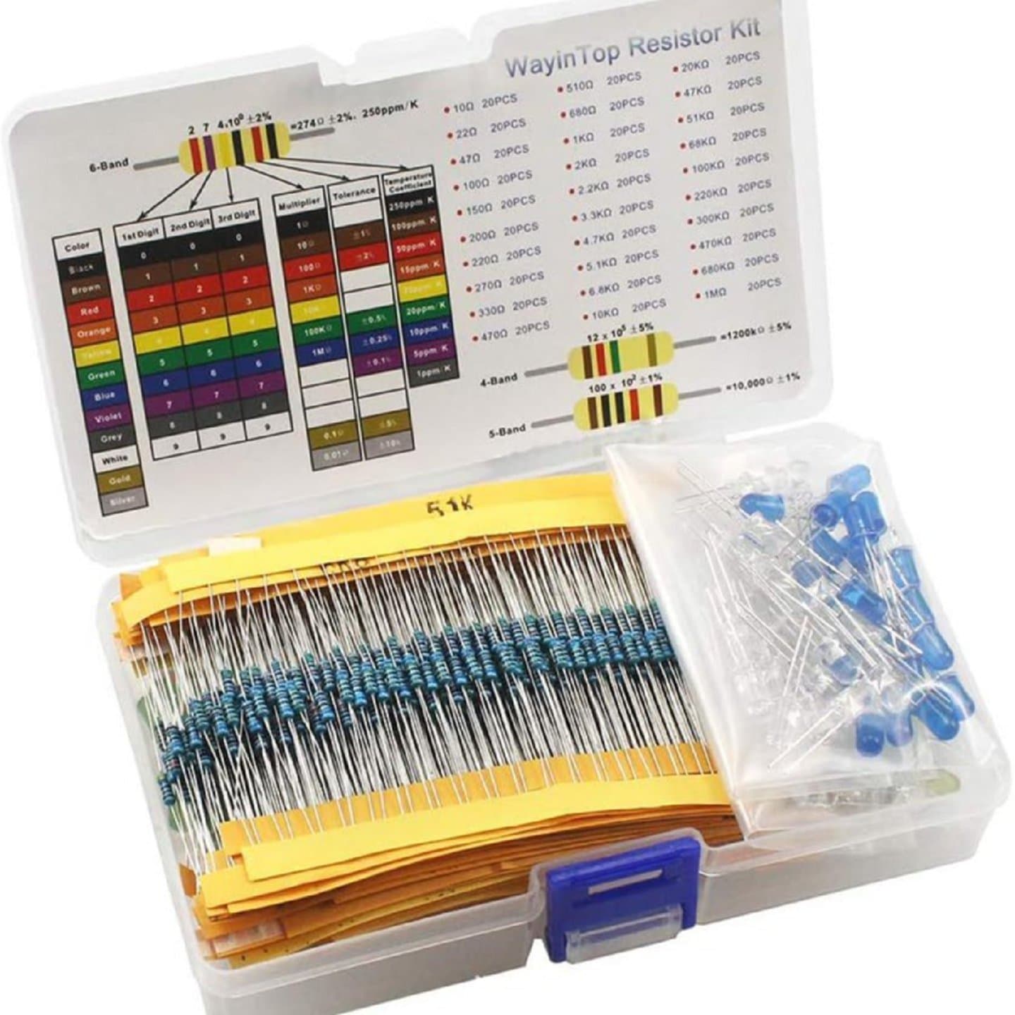 800pcs Resistor kit +5MM LED — image 1