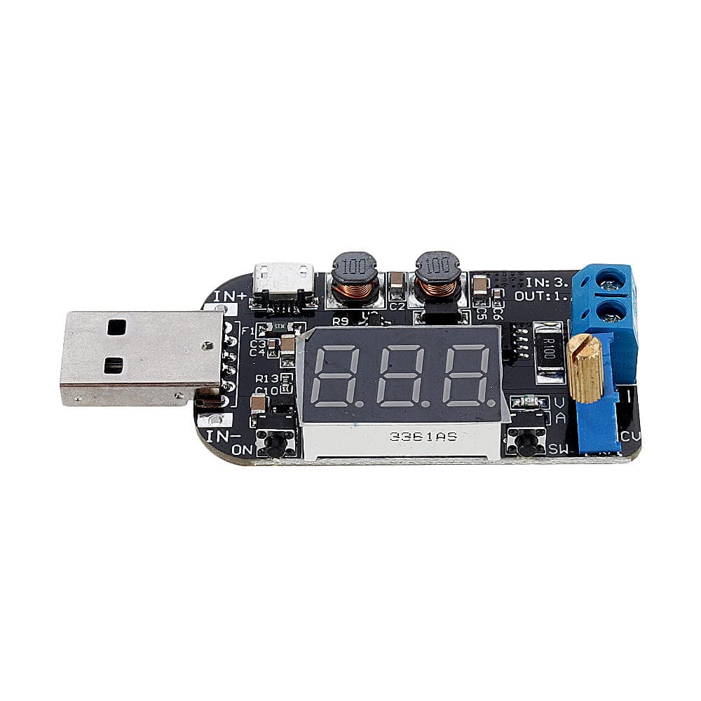 USB adjustable buck-boost power supply regulator module 5V to 3.3V 9V 12V 18V24V DPL — image 1
