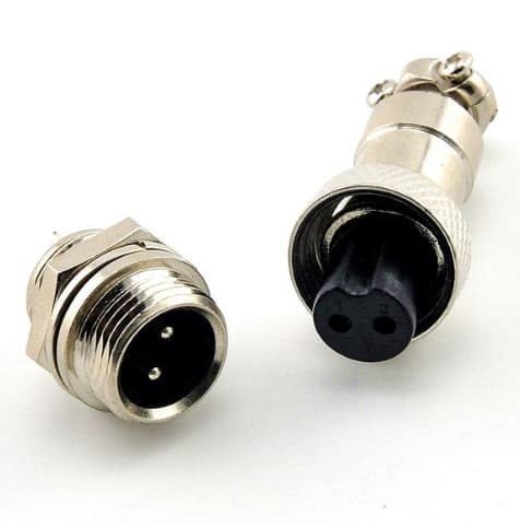 GX16-2 2 Pin 16mm Male-Female  Circular Connector  — image 1