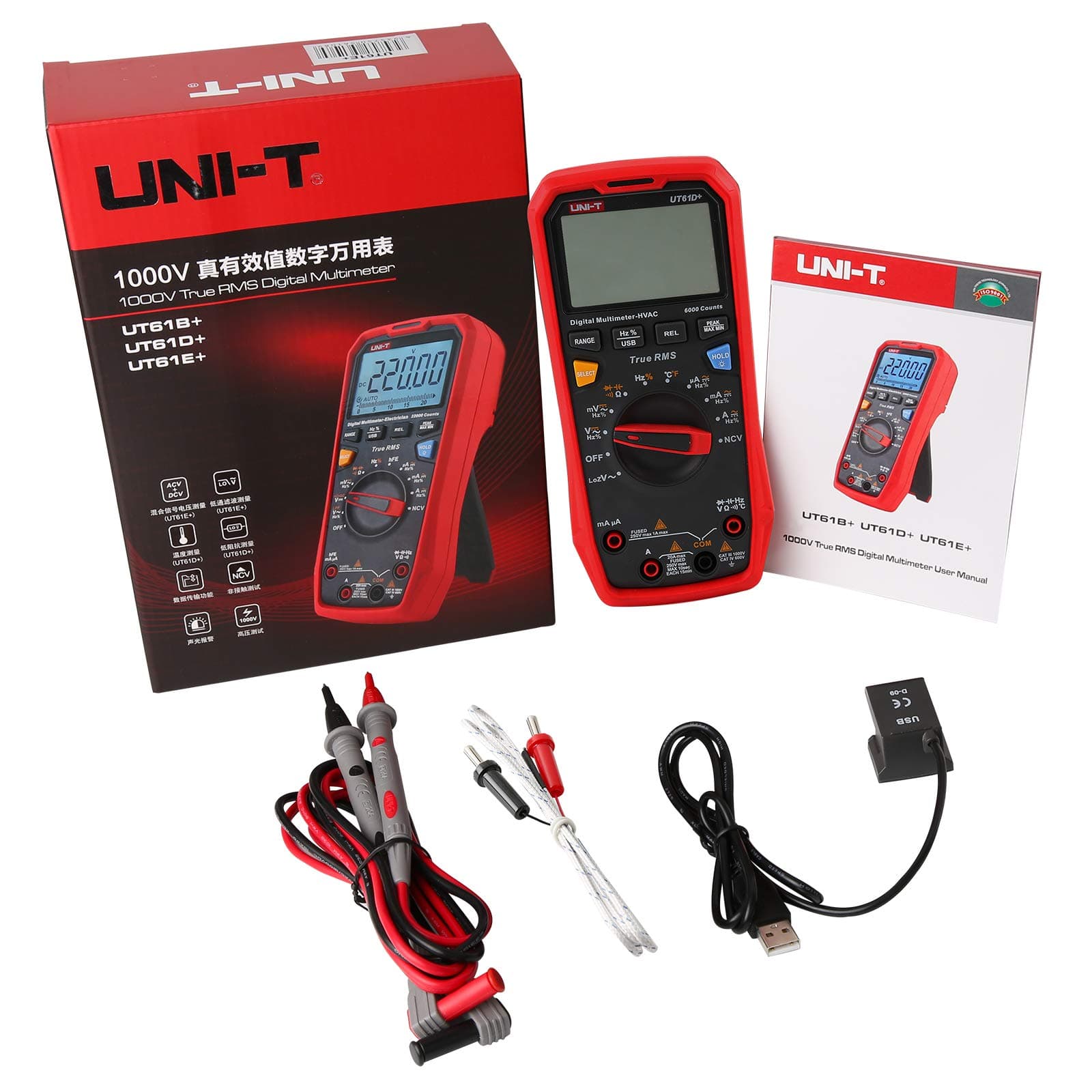 UT61D+ Digital Multimeter True RMS Test Unit DC AC 1000V — image 1