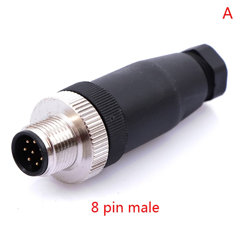 M12 sensor connector waterproof 8Pin Male+Female — image 1