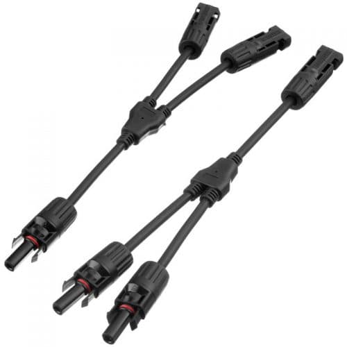 Y Branch MC4 2 to 1 Solar Panel Cable Connectors M-FF/F-MM — image 1