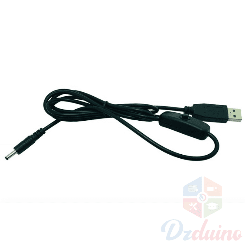 Black USB to DC 5521 cable 120cm with button — image 1