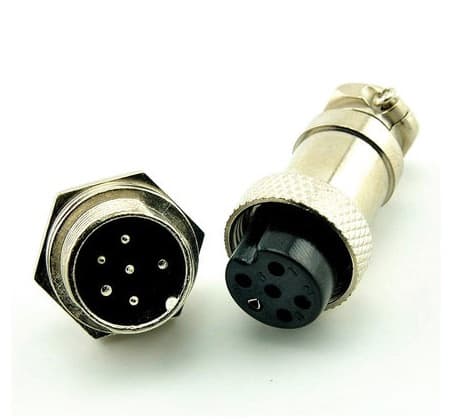 GX16 6Pin 16mm M/F Wire Panel Circular Connector — image 1