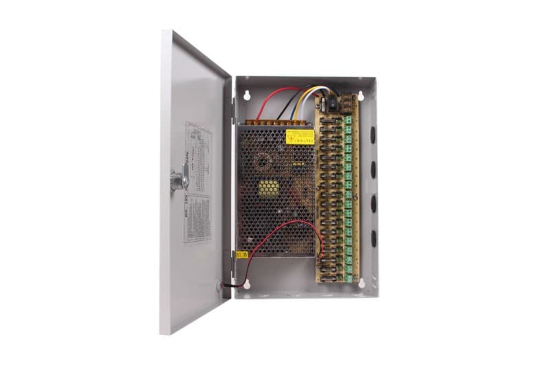12V 20A, 18 channel CCTV camera power supply distribution box — image 1