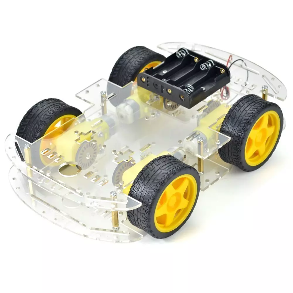 Kit de châssis de voiture intelligent de robot de bricolage pour codeur de  vitesse de moteur pas à pas de carte de contrôleur, 4 roues et