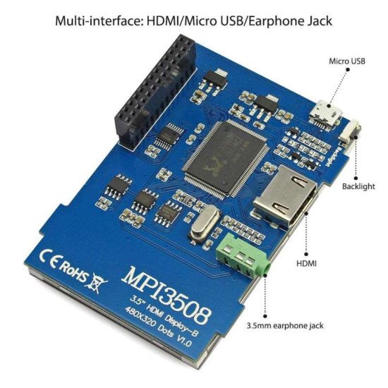 Écran HDMI 3,5 pouces (320*480) pour Raspberry Pi MPI3508