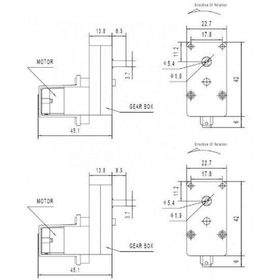 Moteur à engrenages micro-cc 48: 1