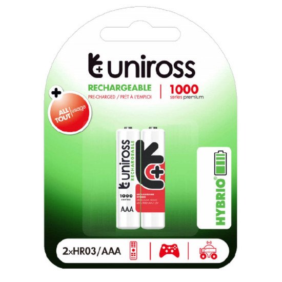 Uniross  Piles rechargeables 2XHR03/AAA 1.2V